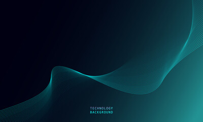 abstract wave technology background with blue light smooth and flow.
