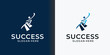 poeple success logo raise a success premium vector