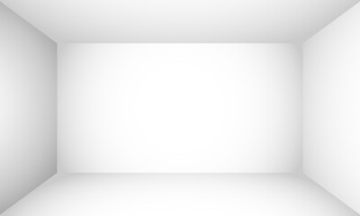 Empty white room inner space of the box. Vector design