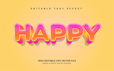 Wall Mural - Happy editable text effect template