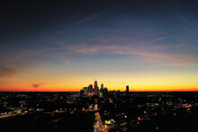 Beautiful Shot Of The Charlotte, NC Skyline At Sunset