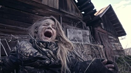 children without a home, apocalypse, war