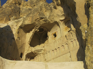 Canvas Print - Photo of cave settlements in Cappadocia, a unique archaeological site