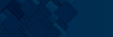 Modern Dark Blue Abstract Background Banner. Modern Geometric Block Blue Abstract Banner Design Background