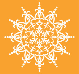 Wall Mural - Drawing or sketch of colorful Mandala or Rangoli outline editable illustration