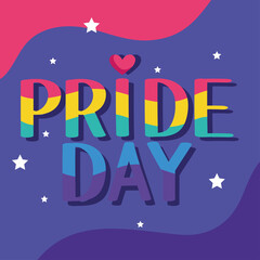 Sticker - pride day lettering card