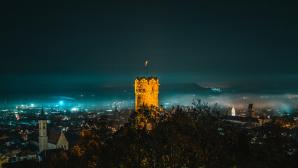 Sticker - View of Ravensburg at night. Germany.