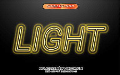 Wall Mural - Light glow text effect template design font type style