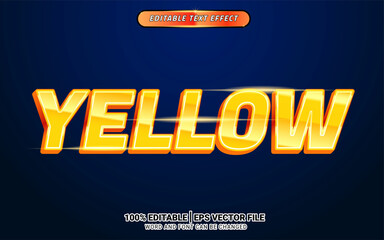 Wall Mural - yellow glow shiny 3d editable text effect template vector design headline title element artwork