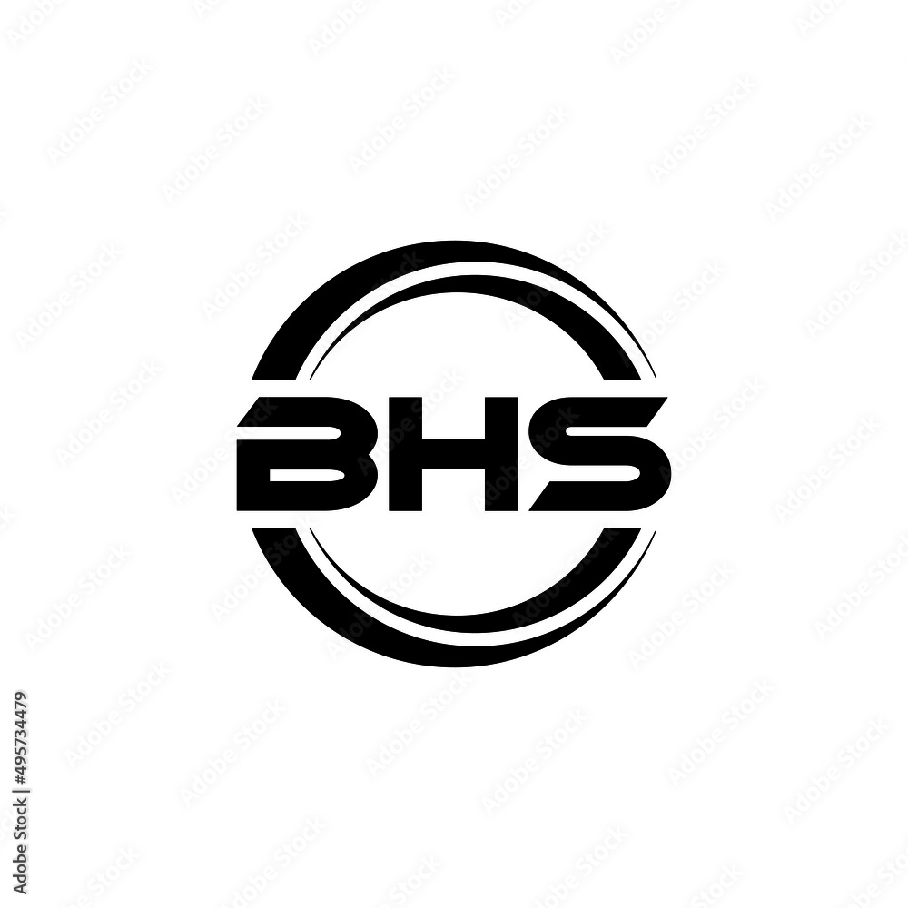 Bhs Icon Vector BHS letter logo design with white background in illustrator, vector ...