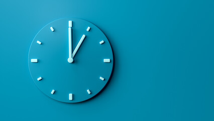 3d render of a a blue clock on a blue wall