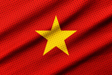 Vietnam Flag On Texture Sports. Horizontal Sport Theme Poster, Greeting Cards, Headers, Website And App. Background For Patriotic And National Design