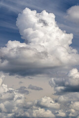 Wall Mural - day blue sky with white cloud closeup as background