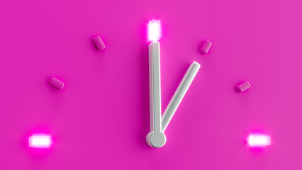 Sticker - Pink  3d  Clock sign illustration