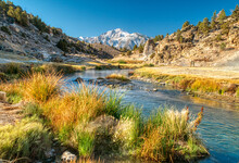 Scenic View Of The Mammoth Lakes In The Hot Creek Geological Site, Eastern Sierra