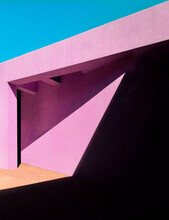 Pink Building With Shadow