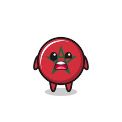 Poster - the shocked face of the cute morocco flag mascot