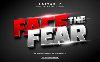 face the fear 3d editable text effect template