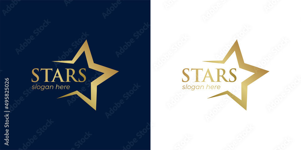 Luxury Gold Star logo designs template, Elegant rising Star logotype ...