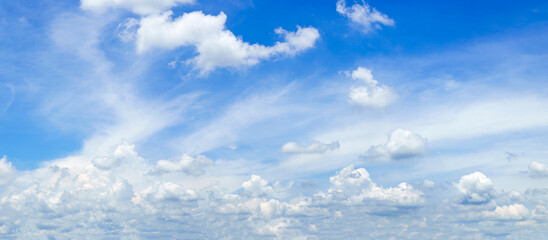 Wall Mural - panorama fluffy clouds in blue sky