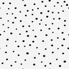 Leinwandbilder - Black identical dots are scattered throughout the canvas. Vector.