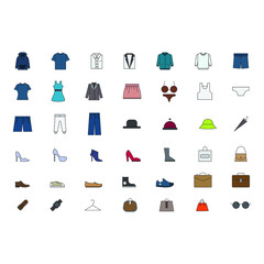 Sticker - fashion icon set for symbol icon website presentation