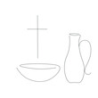 Baptism symbols christian sign draw vector illustration