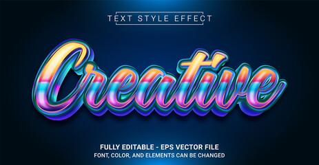 Canvas Print - Creative Colorful Text Style Effect. Editable Graphic Text Template.