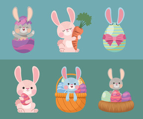 Sticker - six easter season icons