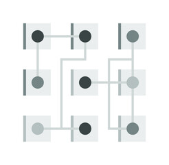 Leinwandbilder - Simple data link network blockchain system connect design template.
