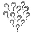 © Kebon doodle - Set of hand drawn question marks. vector illustration.