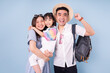 © Timeimage - Image of young Asian family travel concept background