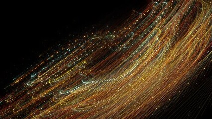 Wall Mural - abstract background with particle based shape rotates and flickers then fades to black