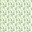 © Ellivelli - Watercolor seamless pattern with various decorative flowers and leaves