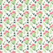 © Ellivelli - Watercolor seamless pattern with various decorative flowers and leaves