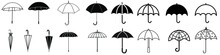 Umbrella Icon Vector Set. Rain Illustration Sign Collection. Weather Symbol Or Logo.
