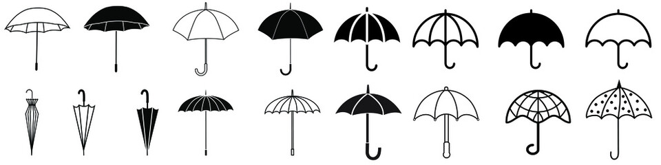 umbrella icon vector set. rain illustration sign collection. weather symbol or logo.