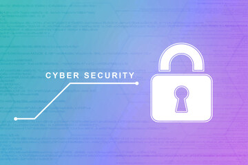 2d illustration safety concept: closed padlock on digital background
