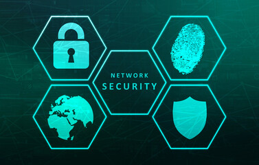 2d illustration Safety concept: Closed Padlock with fingerprint