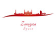 Zaragoza skyline in red