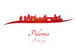 Palermo skyline in red