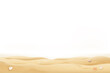 Summer beach sand and seashells on white background with copy space