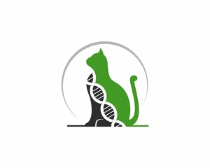 Canvas Print - DNA Helix in the cat logo