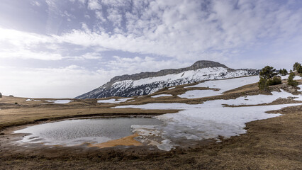 Poster - View on the Montagnette au début du printemps, South Vercors Highlands