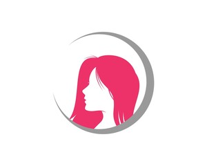 Wall Mural - Circle swoosh with beautiful women inside