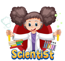 Wall Mural - scientist doing science experiment in the lab
