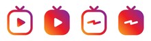 Live tv icon symbol, live instagram tv icon, vector illustration