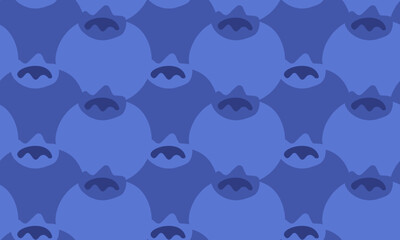 monochrome blue seamless pattern with blueberries