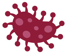 Red Germ. Abstract Bacteria. Disease Bacillus Icon