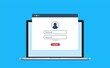 © 69'Continental - Laptop with authorization on browser page, login and password of the user to the system or account, vector illustration